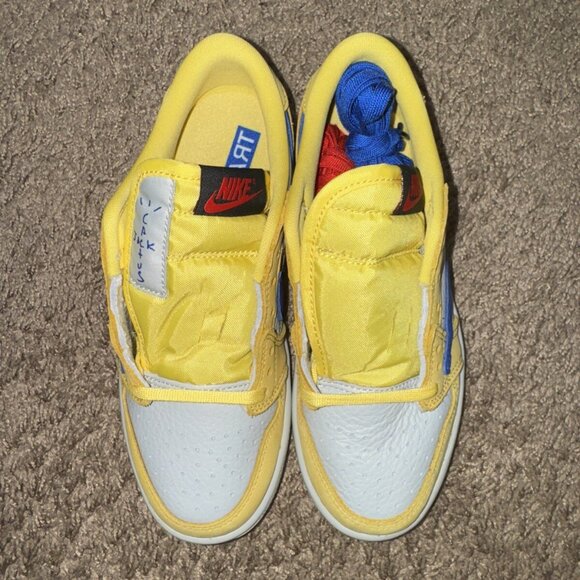 Size 1Y PS Travis Scott x Air Jordan 1 Retro OG SP Low “Canary” ✅Brand New✅ - Picture 5 of 7